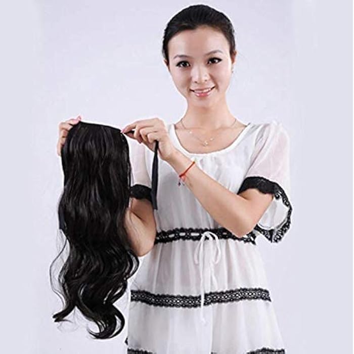 DILLARDS Lady Bandage Type Long Curly Black Wig Ponytail Ponytail Hair Extensions - Image 4